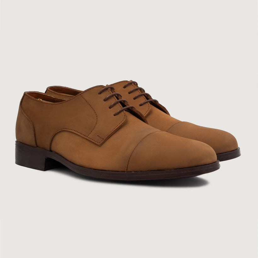 Attorney Derby Marron Nubuck Leather Shoes pour Homme