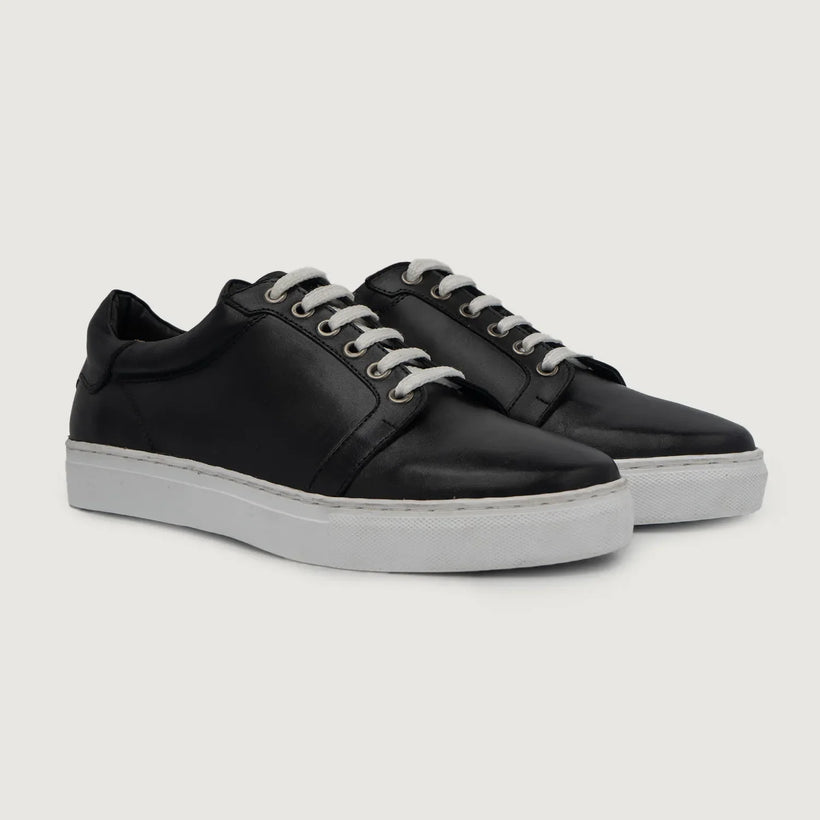 Carter Runn Noir Leather Sneakers pour Homme