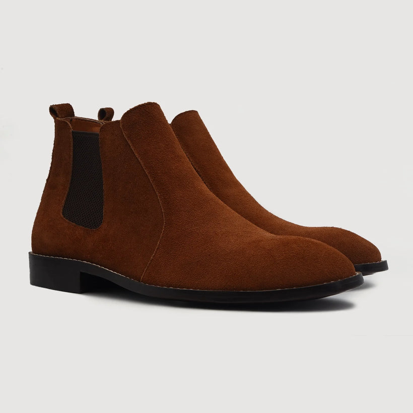 Clarkson Chelsea Marron Suede Leather Boots pour Homme