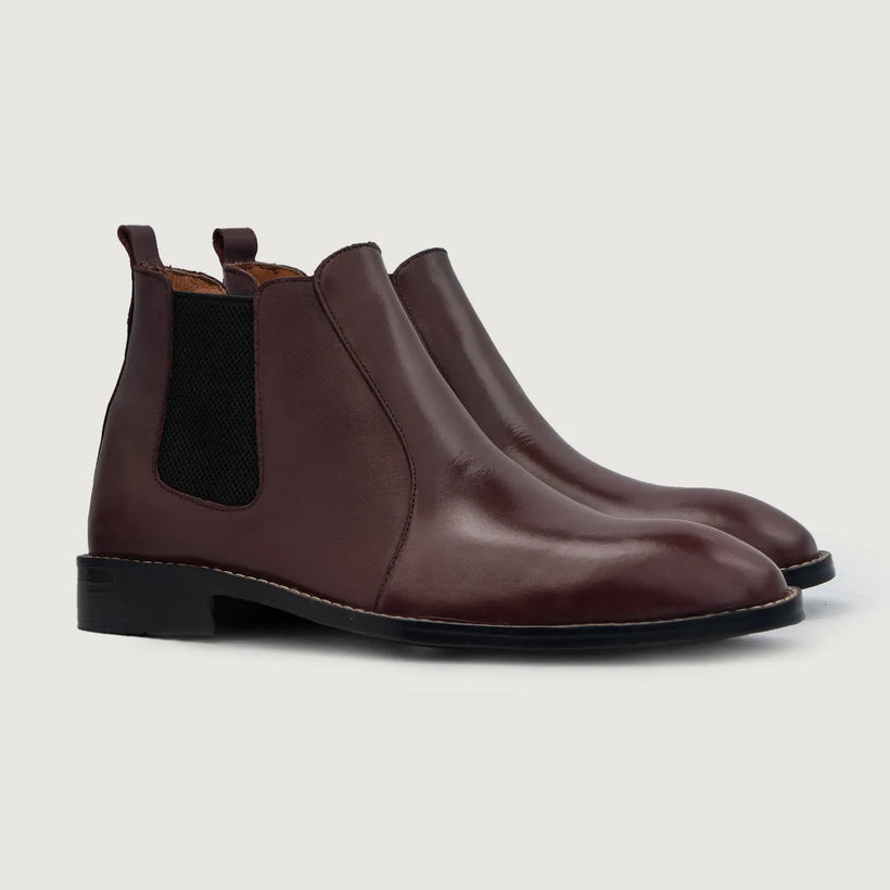 Clarkson Chelsea Bordeaux Leather Boots pour Homme