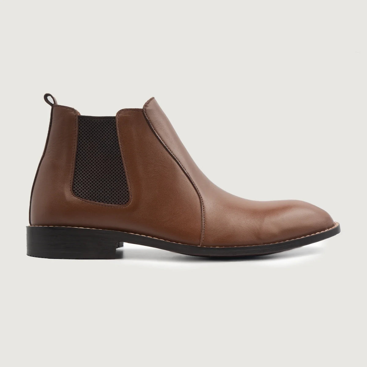 Brown Full-Grain leather Boots - Montage cousu Goodyear & détail de l'embout avant