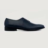 Midnight Blue Full-Grain leather Goods - Back View Showing Tailored Shoulder Fit & Clean Hemline