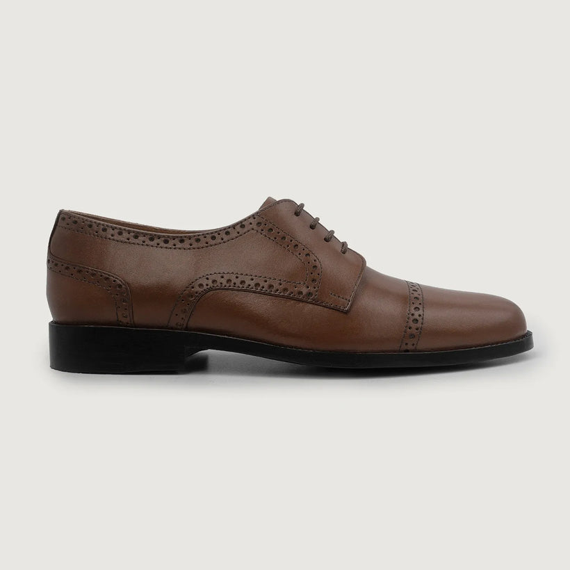 Dirk Brogues Derby Marron Leather Shoes pour Homme