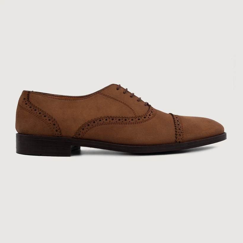 Grisson Brogues Oxford Oil Pull-up Marron Chaussures en cuir pour Homme