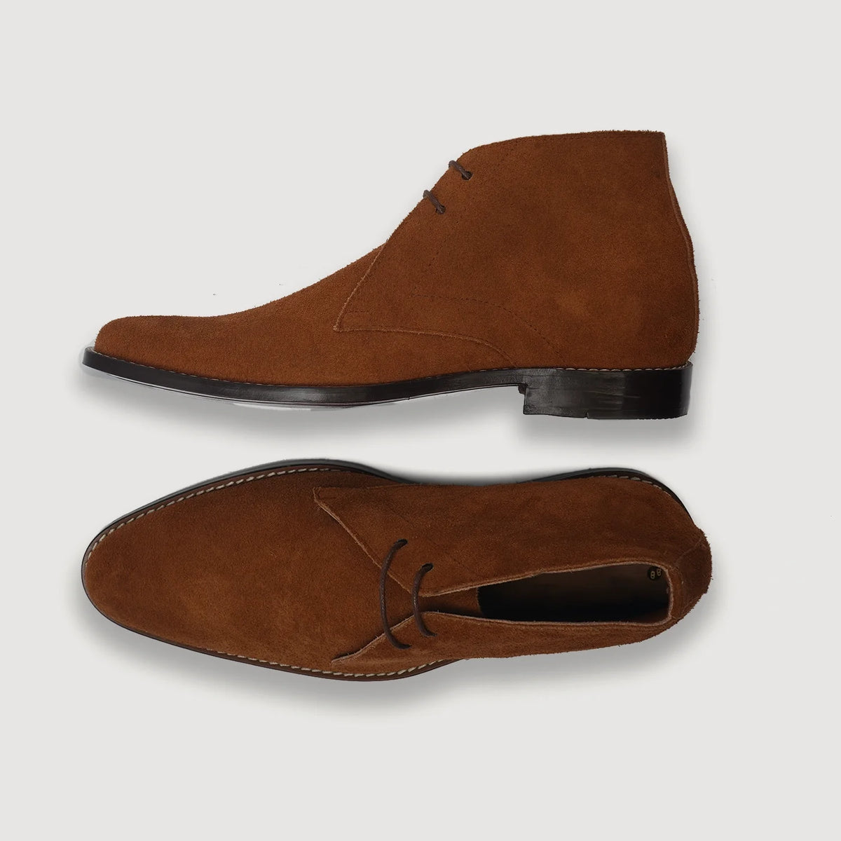Corry Chukka Marron Suede Bottines en cuir pour Homme For Men - Contrefort de talon renforcé & surpiqûres doubles de précision