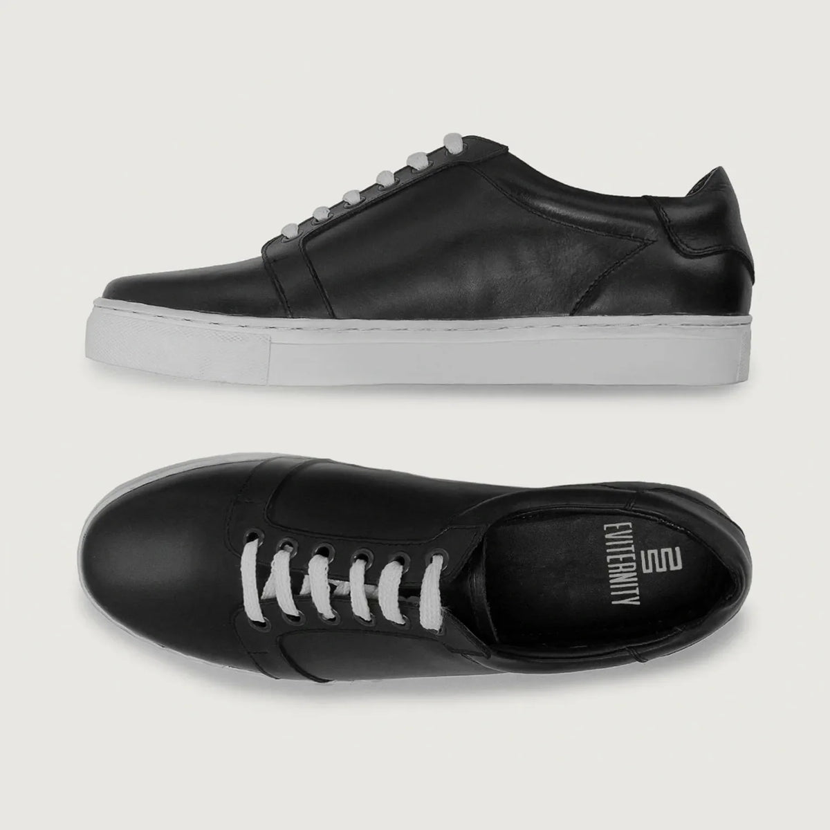 High-Traction Rubber Outsole & Lug Tread Pattern on Carter Runn Noir Baskets en cuir pour Homme For Men
