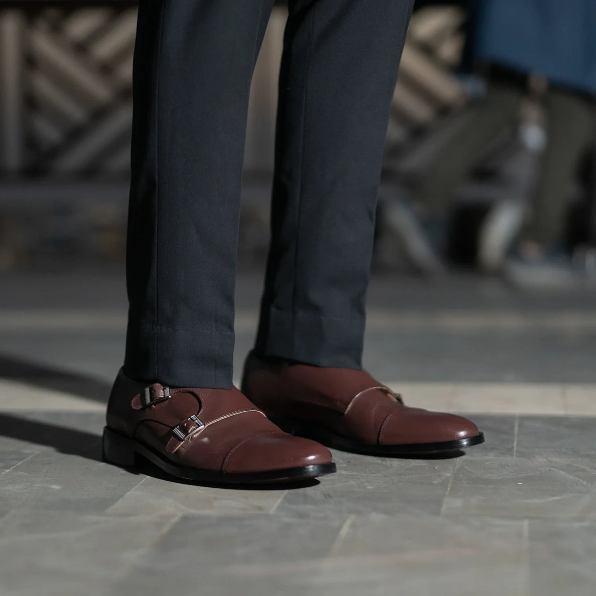 Orlaven Boston Chaussures à double boucle Bordeaux Chaussures en cuir footwear image 9