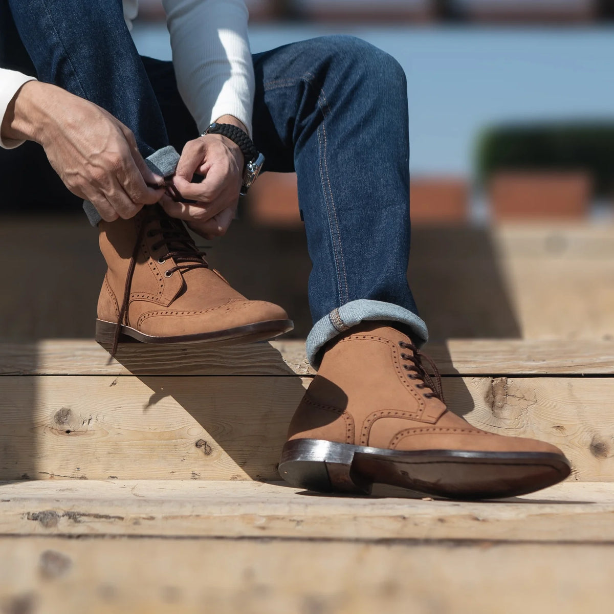 Orlaven Duster Brogues Derby Marron Nubuck Bottines en cuir pour Homme footwear image 9