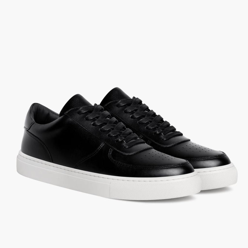 Court Noir Baskets en cuir pour Homme