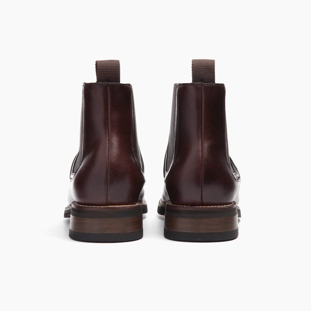 Duke Marron Bottines en cuir pour Homme - Contrefort de talon renforcé & surpiqûres doubles de précision