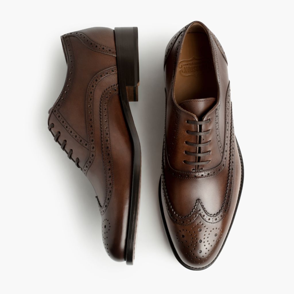 Aviator Cannelle Chaussures en cuir pour Homme - Vue de profil mettant en valeur la coupe de manche ergonomique