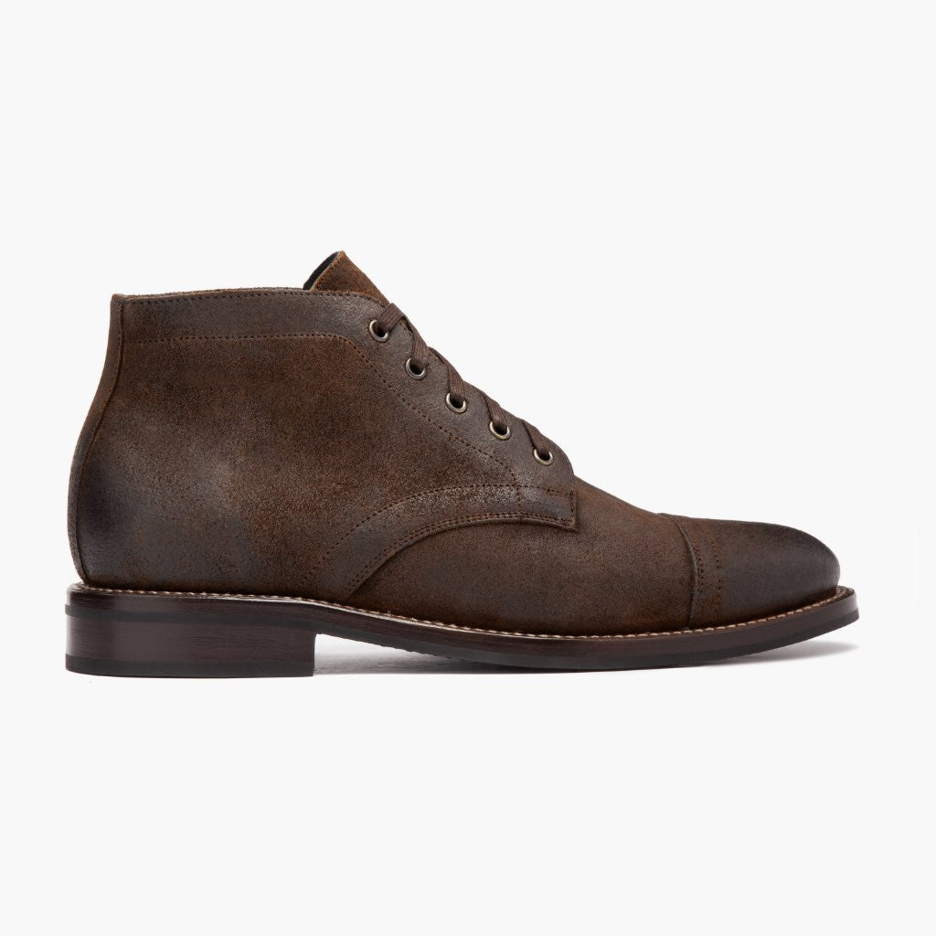 Mocha Full-Grain leather Boots - Montage cousu Goodyear & détail de l'embout avant