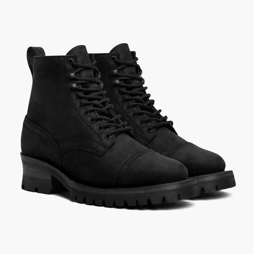 Challenger Noir Matte Leather Boots pour Homme