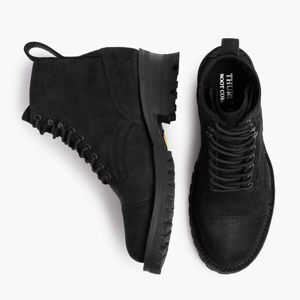 Challenger Noir Mat Bottines en cuir pour Homme - Contrefort de talon renforcé & surpiqûres doubles de précision