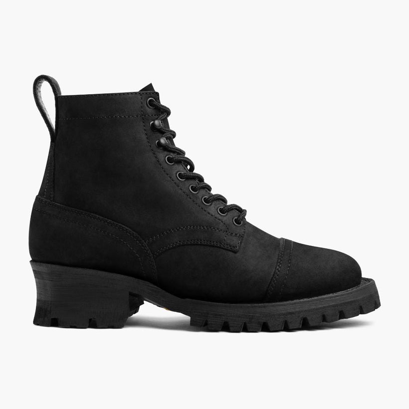 Challenger Noir Matte Leather Boots pour Homme