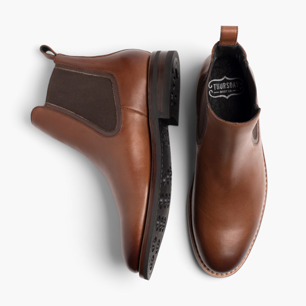 Duke Brandy Bottines en cuir pour Homme - Contrefort de talon renforcé & surpiqûres doubles de précision