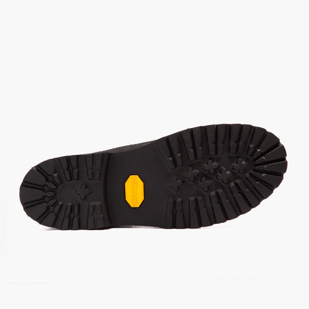 High-Traction Rubber Outsole & Lug Tread Pattern on Explorer Noir Mat Bottines en cuir pour Homme