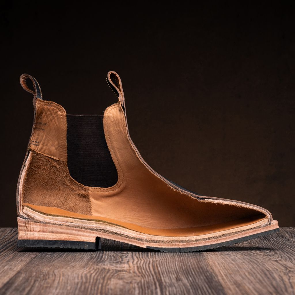 High-Traction Rubber Outsole & Lug Tread Pattern on Journeyman Snuff Reverse Bottines en cuir pour Homme