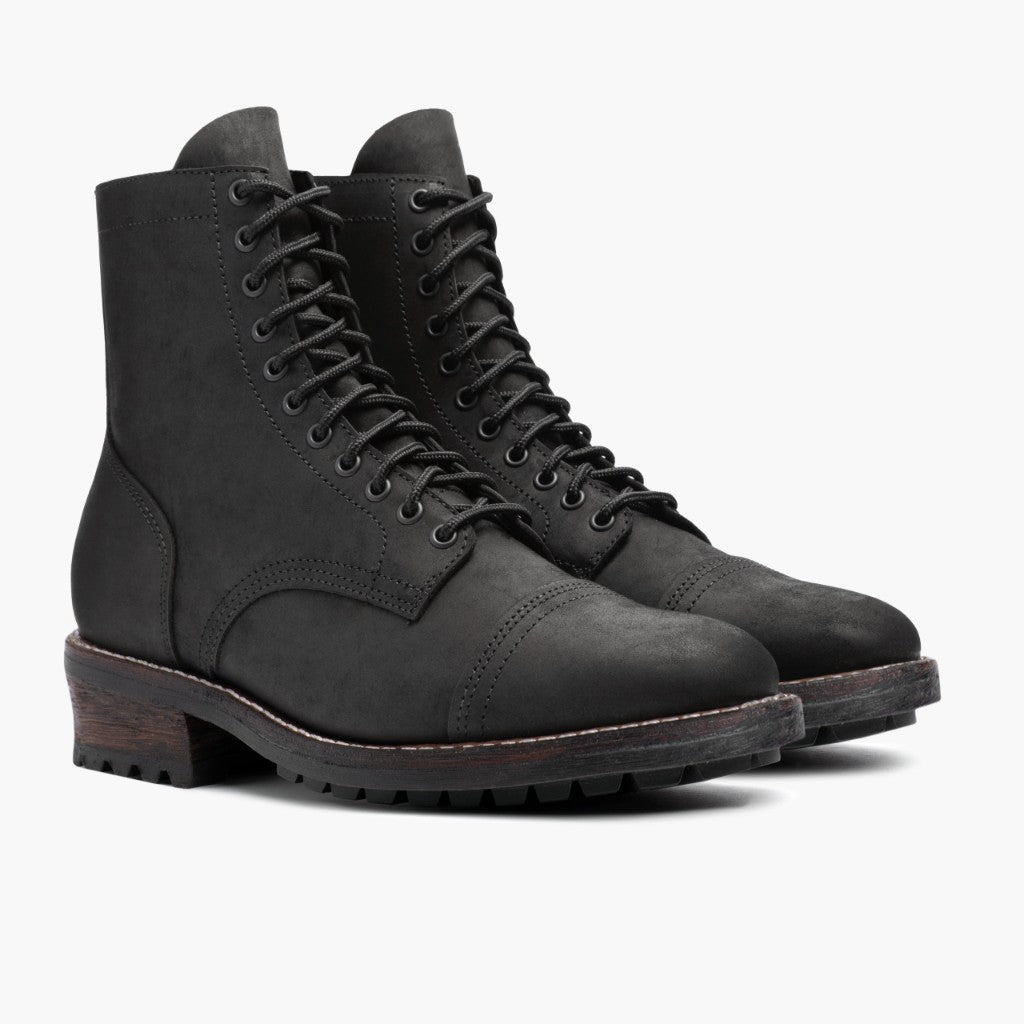 Logger Noir Mat Bottines en cuir pour Homme en cuir de vachette noir véritable - Vue de profil | Acheter en ligne