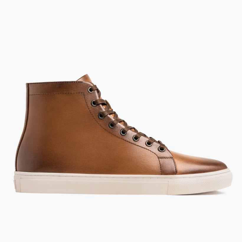 Premier High Top Toffee Leather Sneakers pour Homme