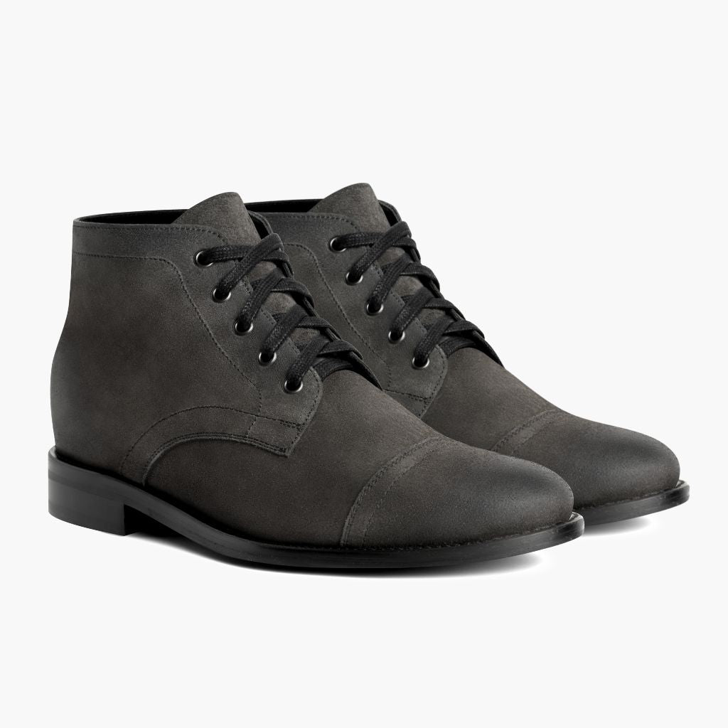 Cadet Gris Ombre Bottines en cuir pour Homme in Grey Full-Grain Leather - Vue de profil | Acheter en ligne