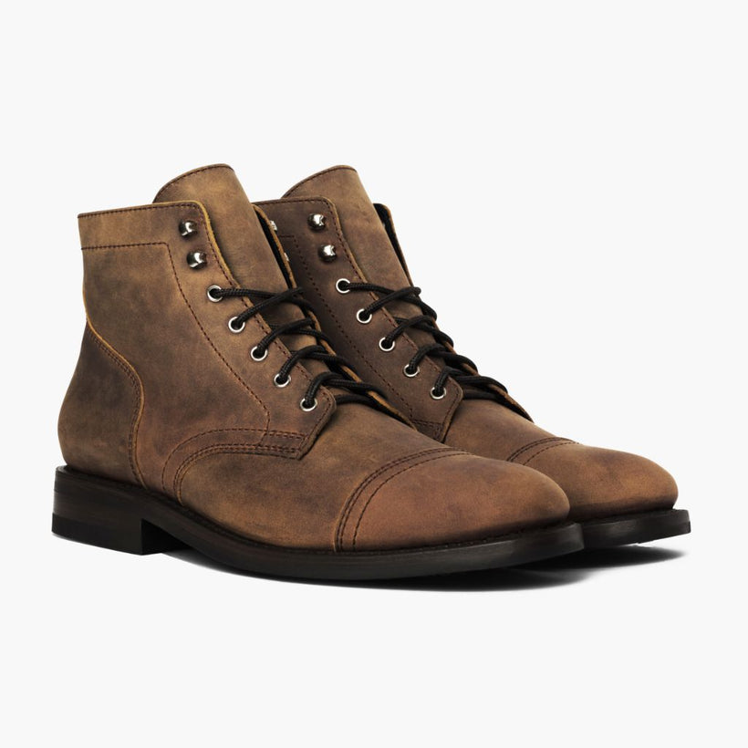 Captain Burnt Copper Leather Boots pour Homme