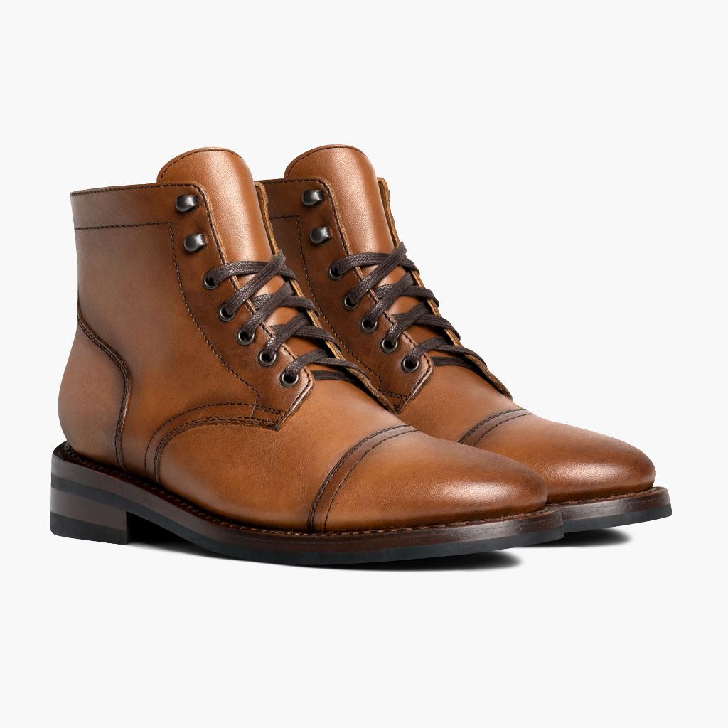 Captain Caramel Bottines en cuir pour Homme in Classic Full-Grain Leather - Vue de profil | Acheter en ligne