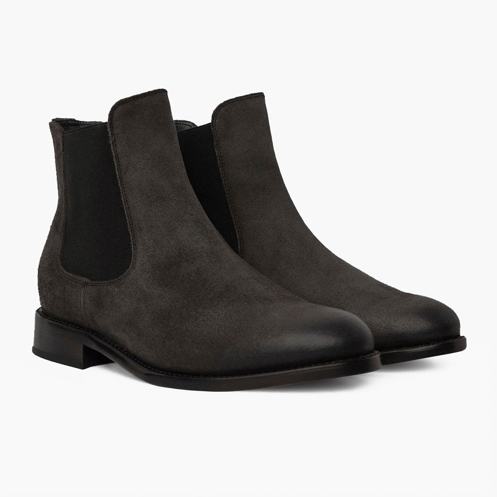 Cavalier Gris Ombre Bottines en cuir pour Homme in Grey Full-Grain Leather - Vue de profil | Acheter en ligne