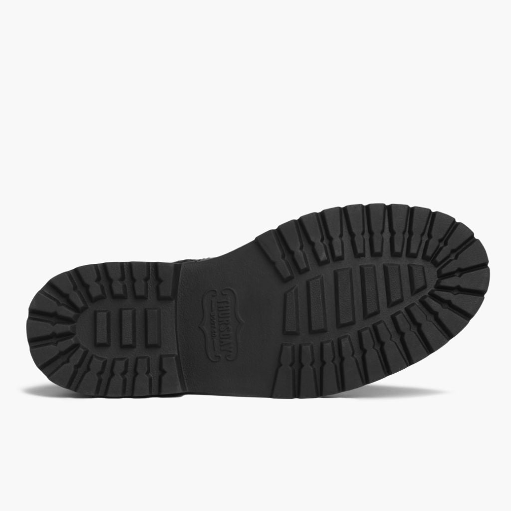 High-Traction Rubber Outsole & Lug Tread Pattern on Stomper Noir (No Zipper) Bottines en cuir pour Homme For Men