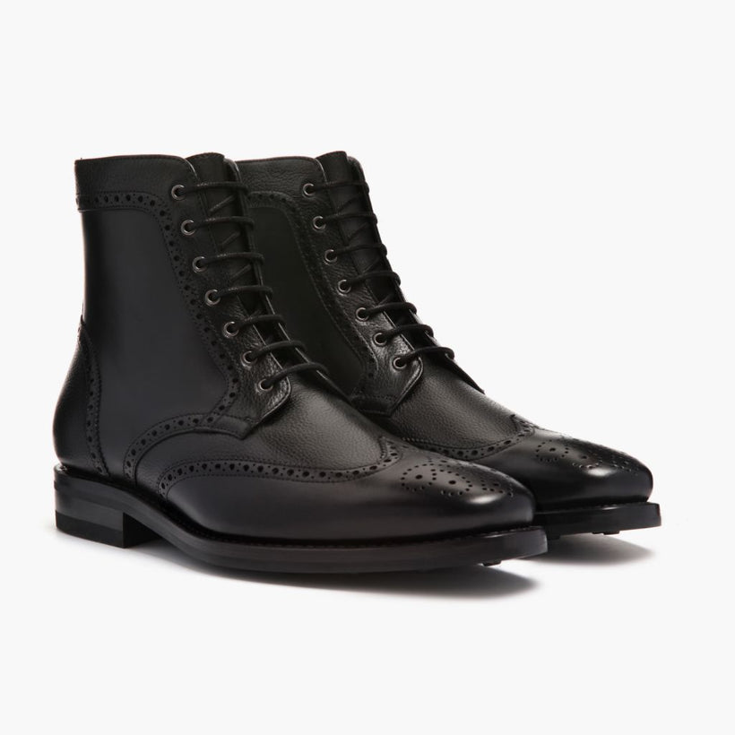 Wingtip Noir Bottines en cuir pour Homme