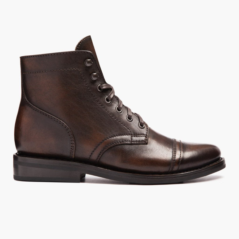 Captain Noir Coffee Leather Boots pour Femme