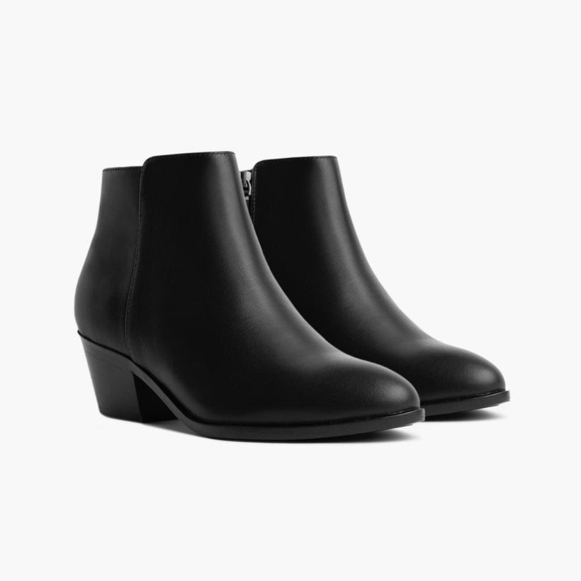 Downtown Noir Leather Boots pour Femme