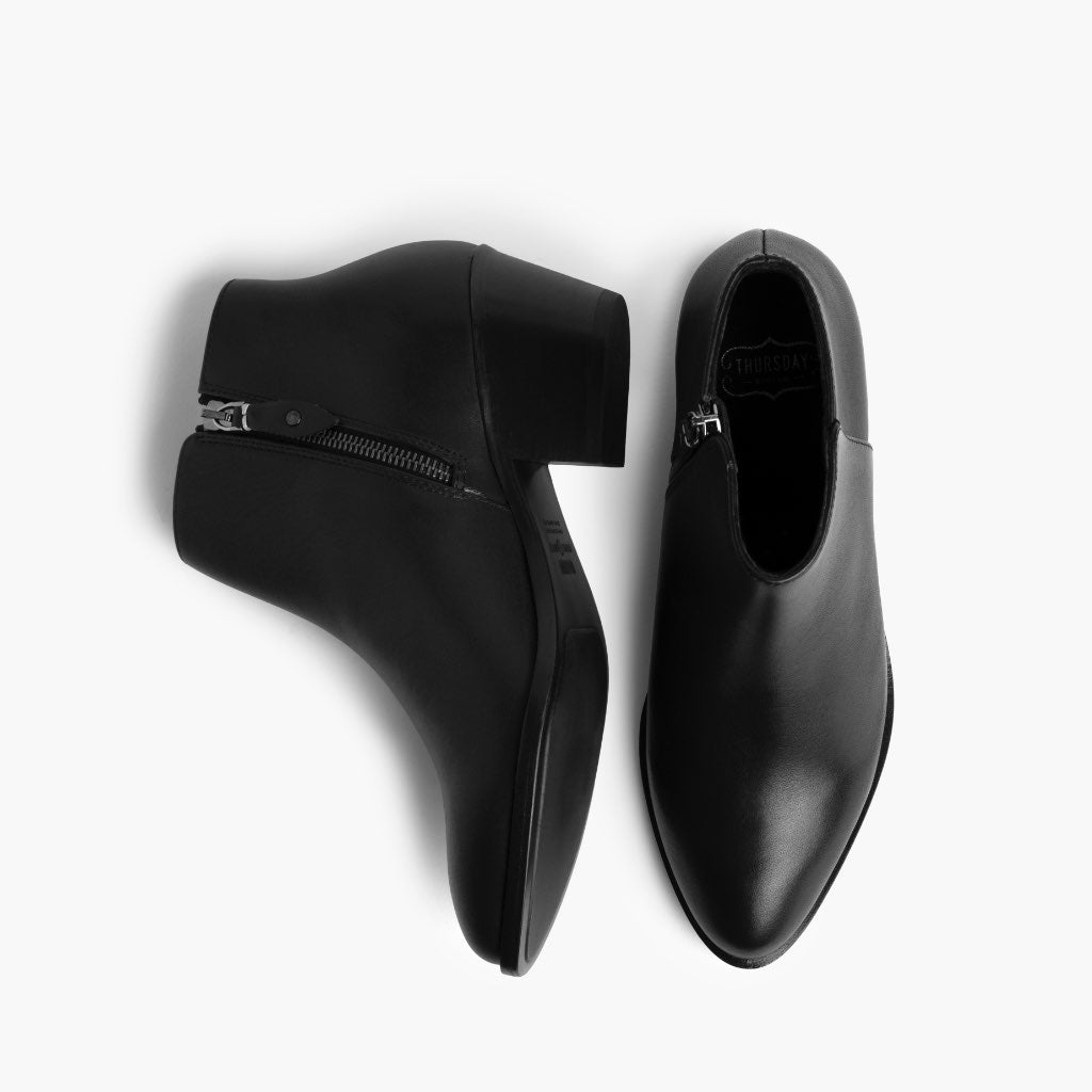 High-Traction Rubber Outsole & Lug Tread Pattern on Downtown Noir Bottines en cuir pour Femme