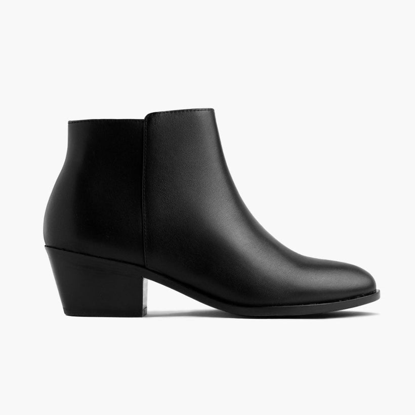 Downtown Noir Leather Boots pour Femme