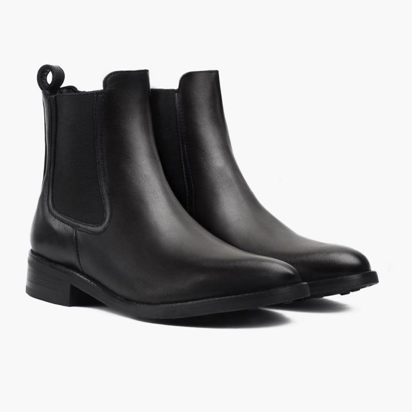 Duchess Noir Leather Boots pour Femme