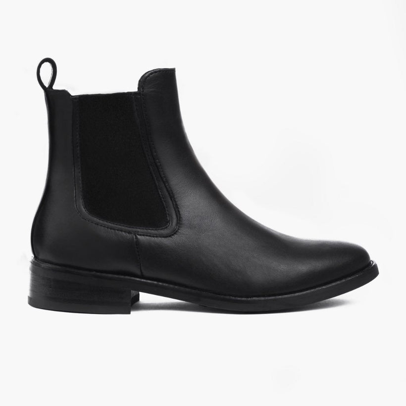 Duchess Noir Leather Boots pour Femme