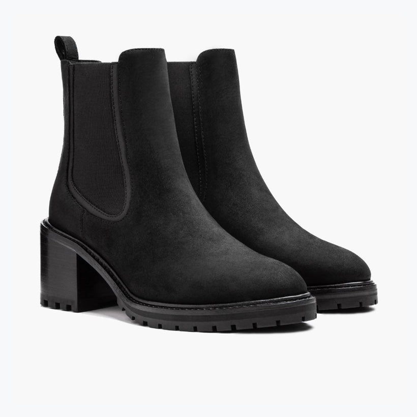 Knockout Noir Matte Leather Boots pour Femme