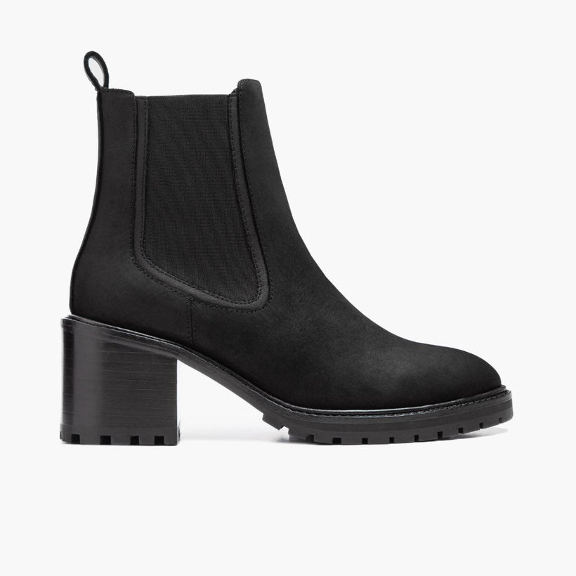 Knockout Noir Matte Leather Boots pour Femme