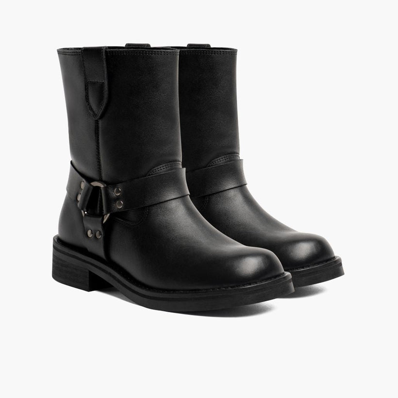 Outlaw Noir Bottines en cuir pour Femme