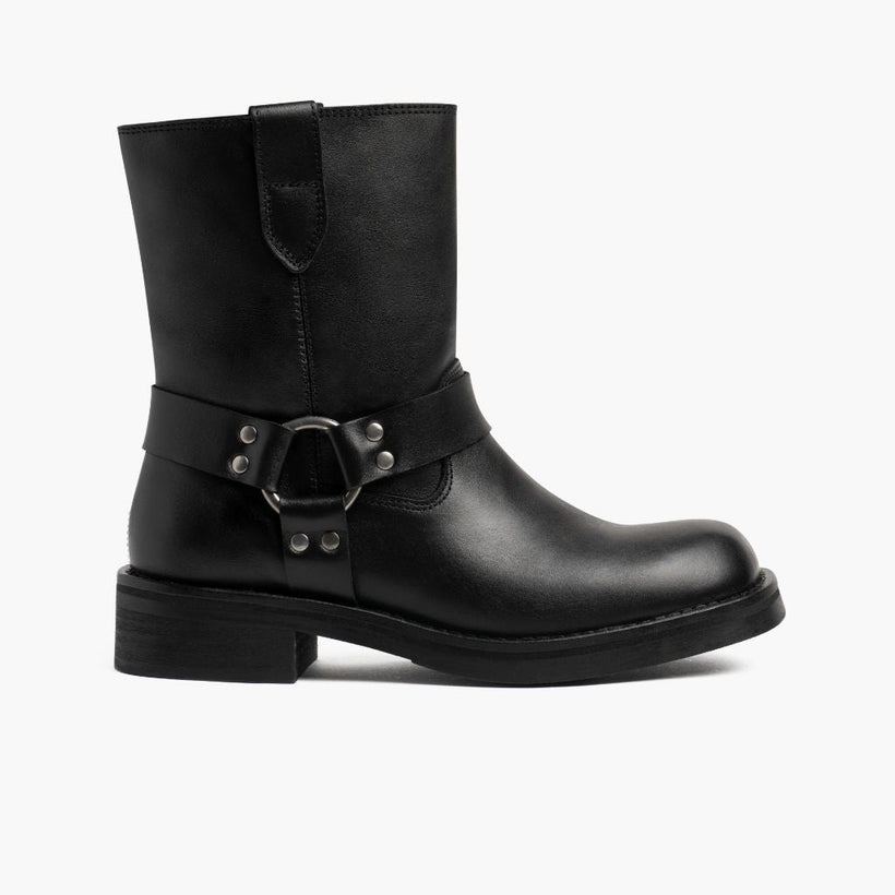 Outlaw Noir Bottines en cuir pour Femme