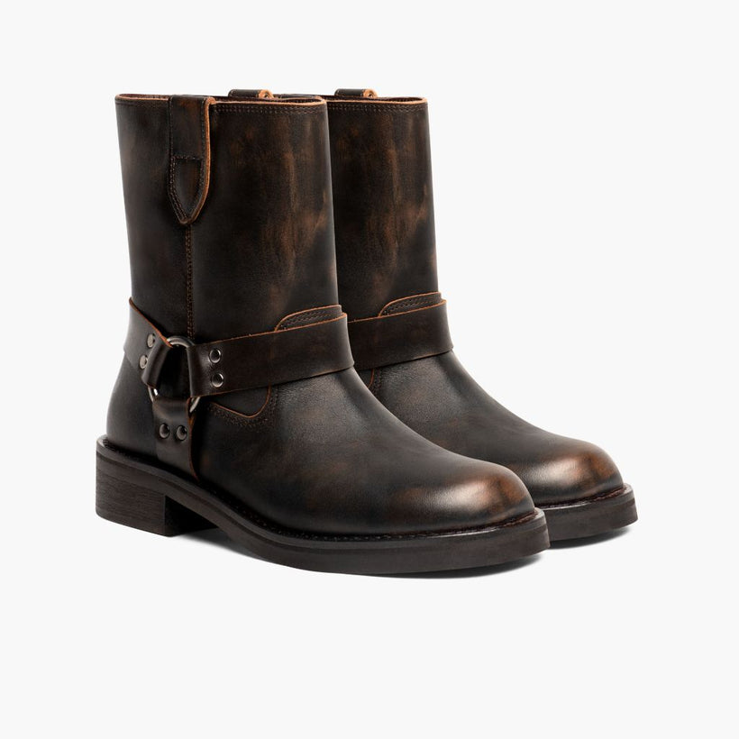 Outlaw Marron Vintage Bottines en cuir pour Femme
