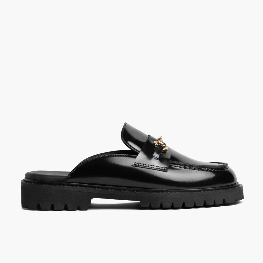 Black Full-Grain leather Loafers - Montage cousu Goodyear & détail de l'embout avant