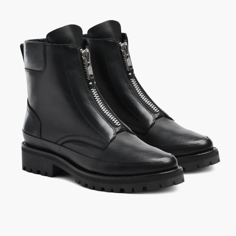 Ryder Noir Leather Boots pour Femme