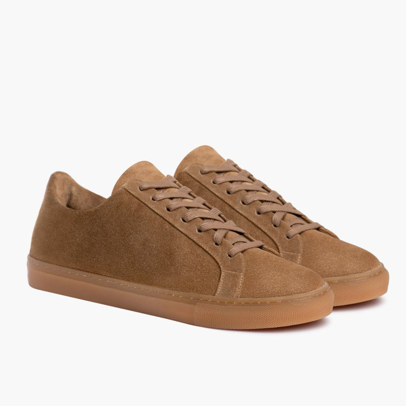 Premier Low Top Camel Leather Sneakers pour Femme