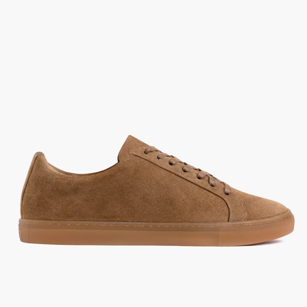 Camel Full-Grain leather Sneakers - Montage cousu Goodyear & détail de l'embout avant