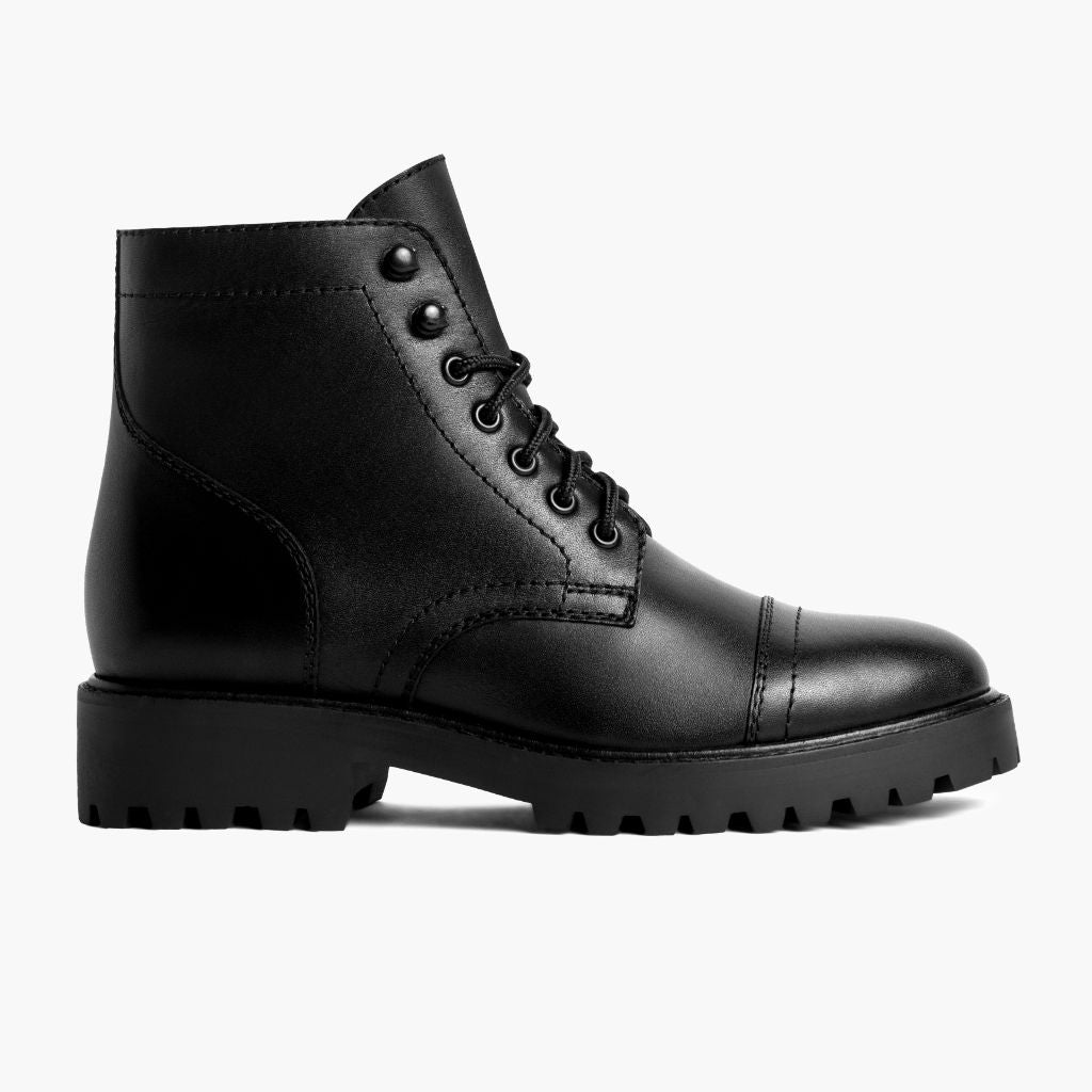 Captain Noir (StormKing® Édition) Bottines en cuir pour Femme en cuir de vachette noir véritable - Vue de profil | Acheter en ligne
