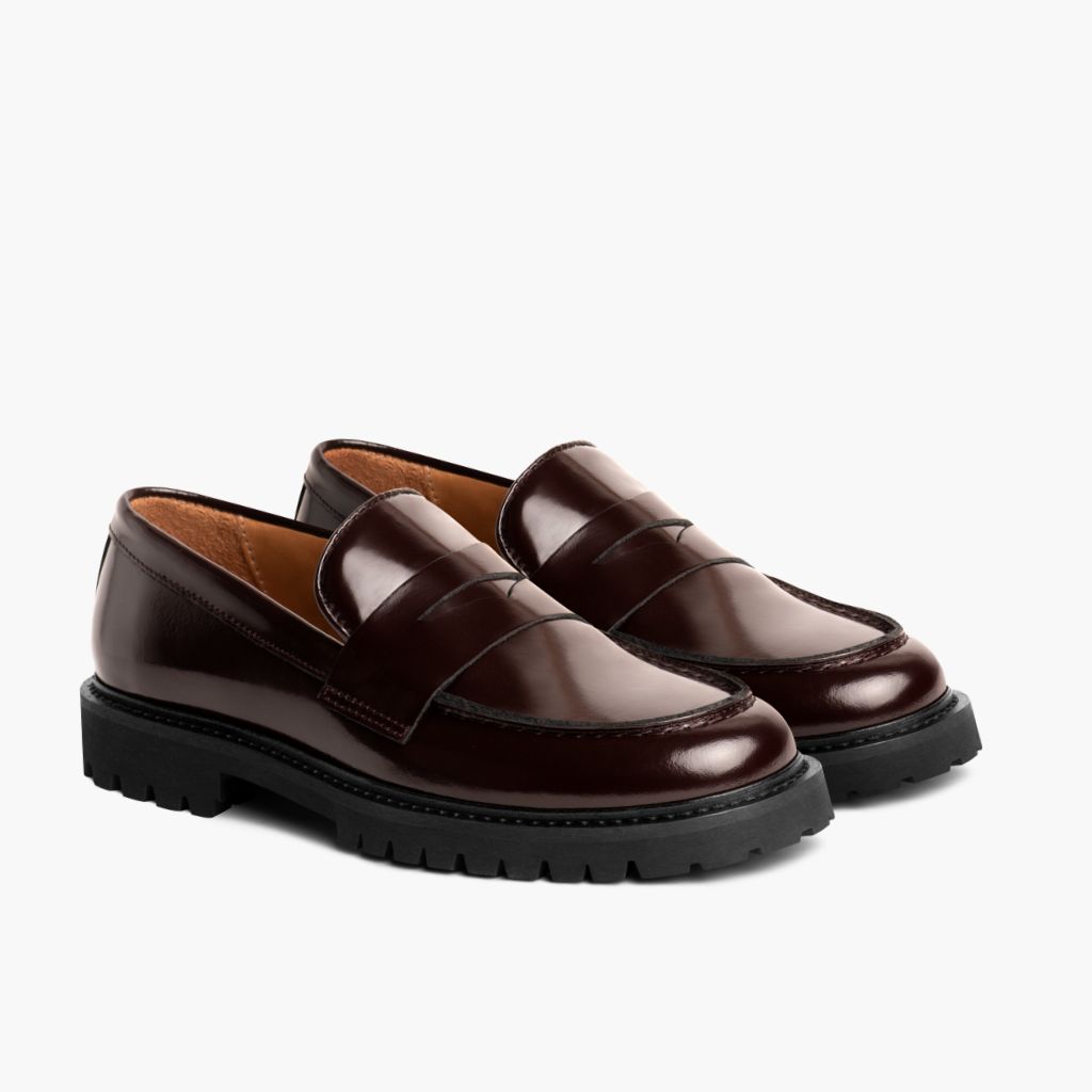 Penny Bourgogne Bottines en cuir pour Femme in Burgundy Full-Grain Leather - Vue de profil | Acheter en ligne