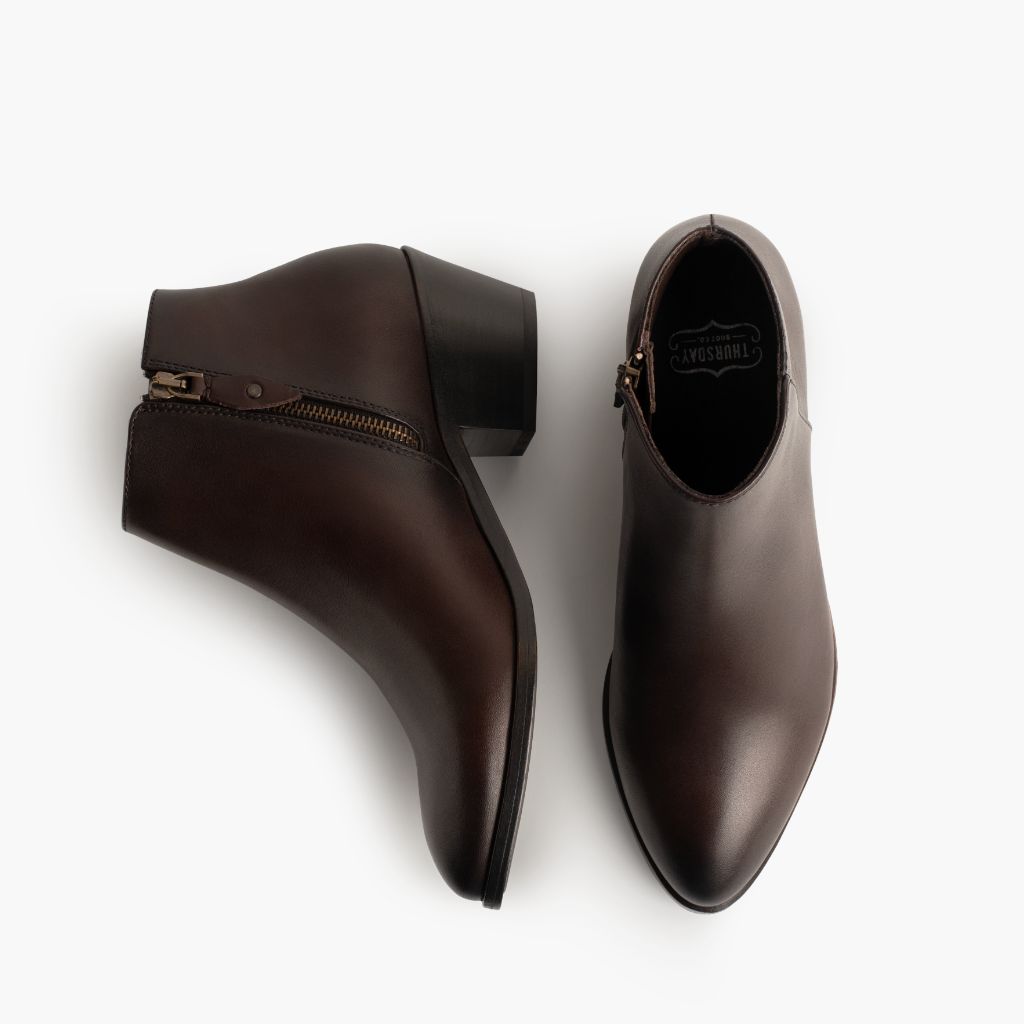 High-Traction Rubber Outsole & Lug Tread Pattern on Downtown Vieil Anglais Bottines en cuir pour Femme