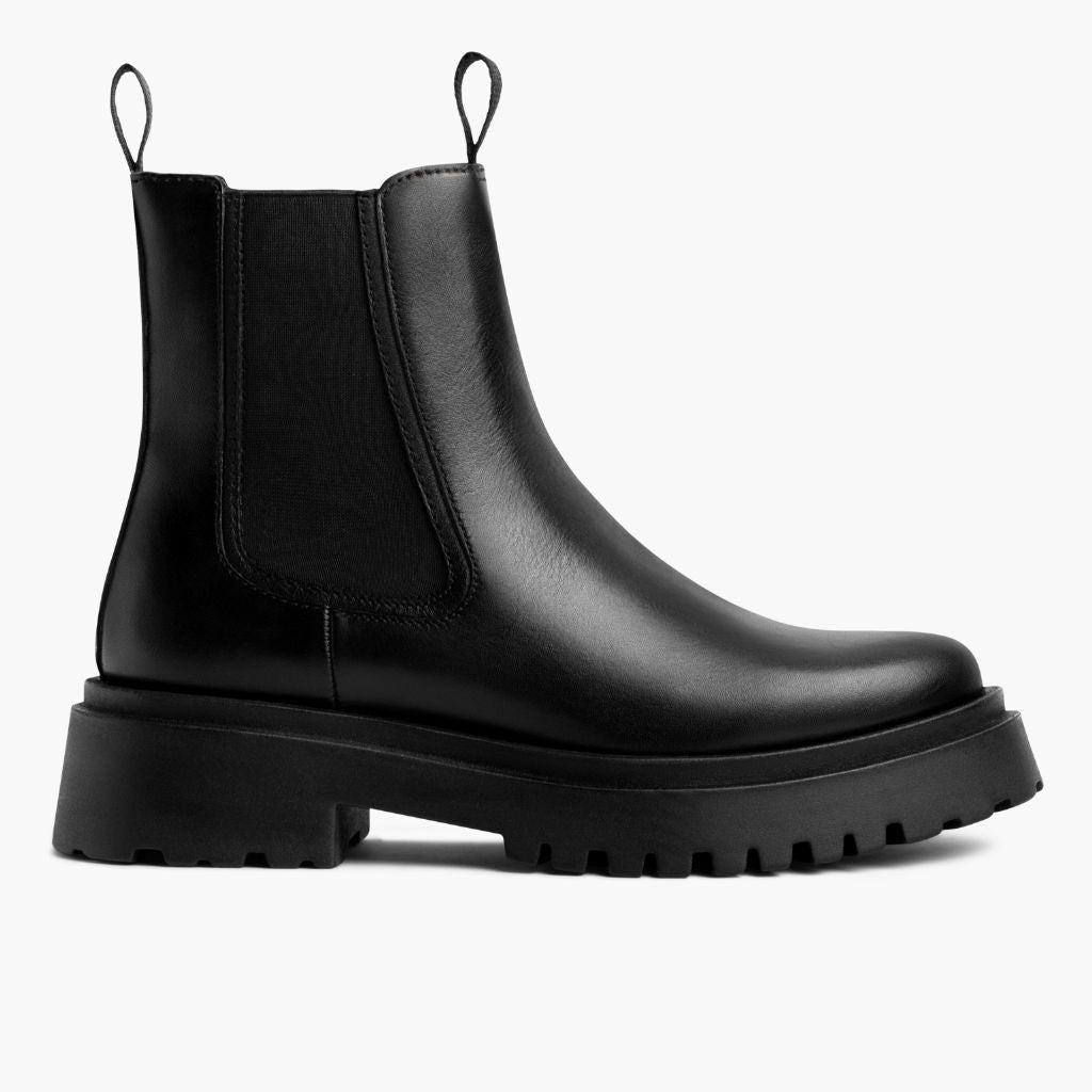 Legend Platform Noir Bottines en cuir pour Femme en cuir de vachette noir véritable - Vue de profil | Acheter en ligne