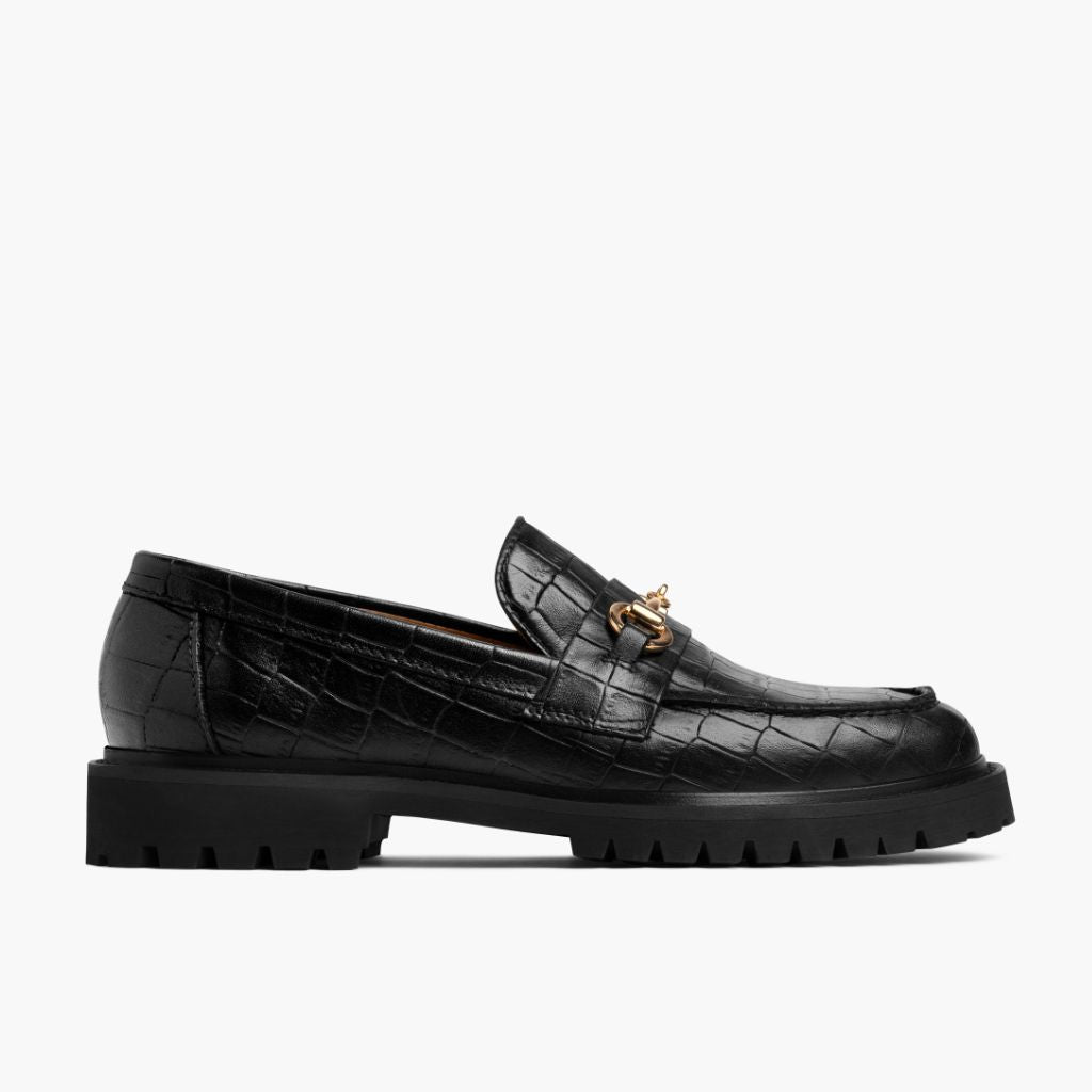 Black Full-Grain leather Loafers - Montage cousu Goodyear & détail de l'embout avant